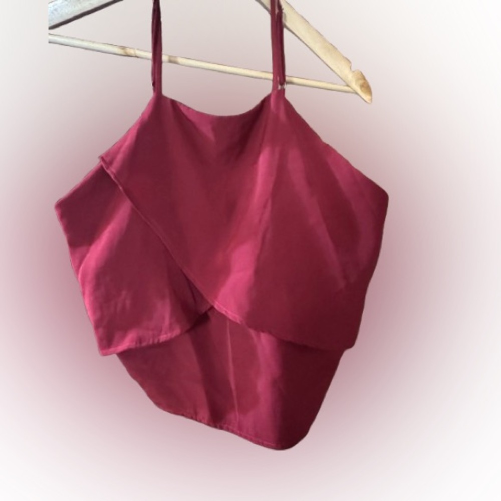 Mahina Elegant Burgundy Layered Women's Blouse